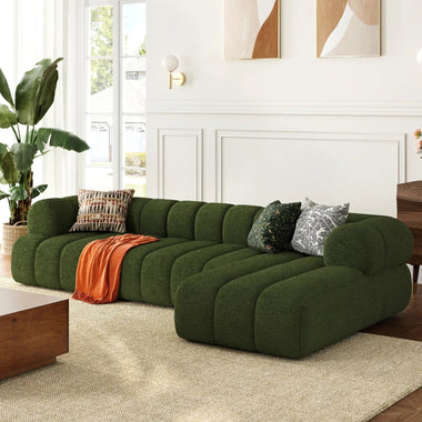 Canapé Horizon Vert mousse en bouclette - GoDesign.ma