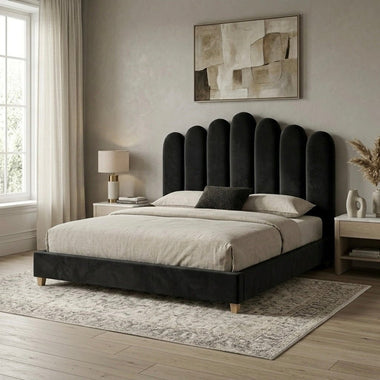 Lit Contemporain en Velours - GoDesign.ma