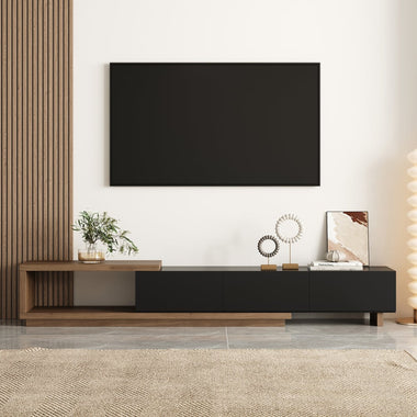 Meuble TV Harmonie Noir & Noyer - GoDesign.ma