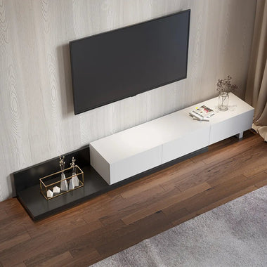 Meuble TV Moderne Kayla Noir & Blanc - GoDesign.ma