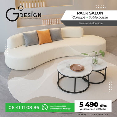 Pack canapé + Table basse en céramique - GoDesign.ma