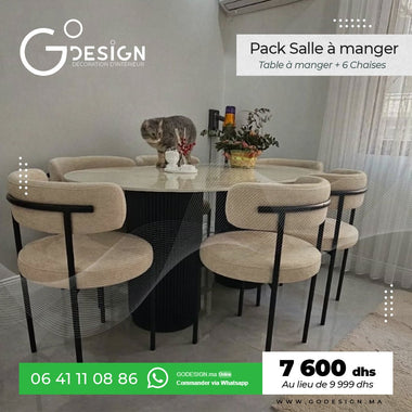 Table Ă  manger + 6 chaises - GoDesign.ma