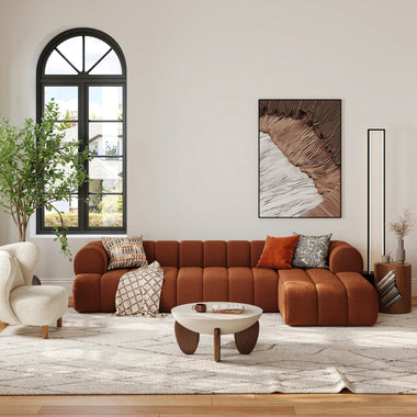 Canapé Horizon bouclette Terracotta - GoDesign.ma