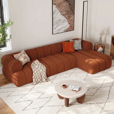 Canapé Horizon bouclette Terracotta - GoDesign.ma