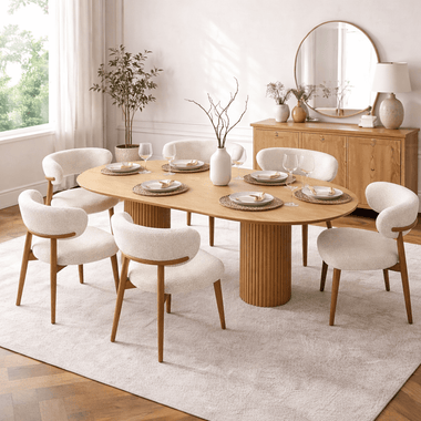 Pack PRESTIGE – Table à Manger Ovale + 6 Chaises - GoDesign.ma
