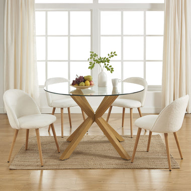Pack Scandinave Chic - Table à manger + 4 Chaises - GoDesign.ma