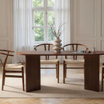 Table à manger Sabline en bois effet noyer - GoDesign.ma